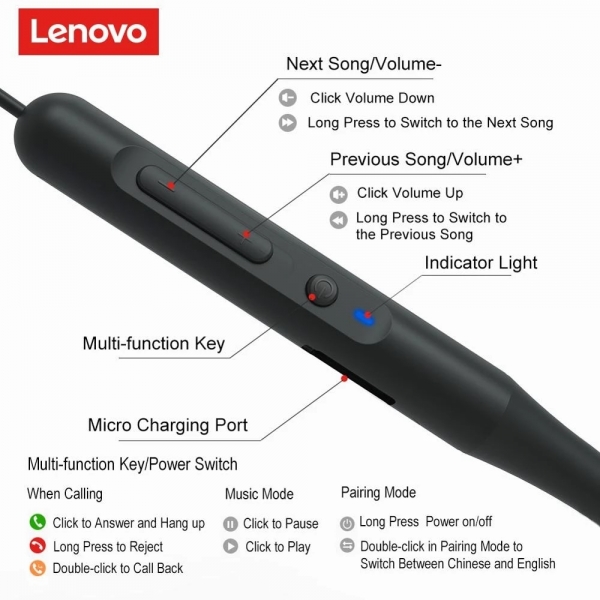 Lenovo H203 Kablosuz Kulaklık — ürün görseli 5