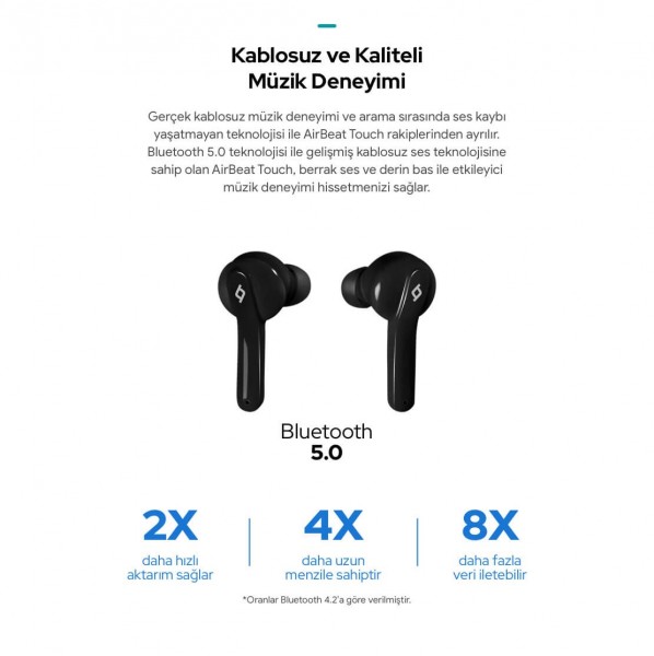 ttec AirBeat Touch Tam Kablosuz Kulaklık (2KM128) — ürün görseli 5