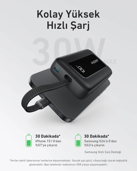Anker Zolo 30W 10000 mAh Powerbank (A1688) — ürün görseli 7