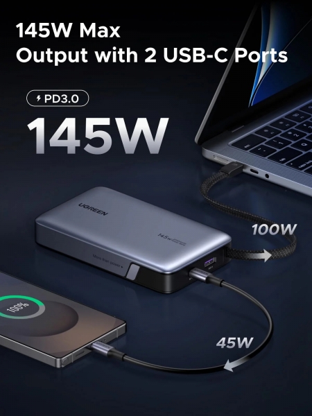 Ugreen 55992B Nexode 145W 20000 mAh Powerbank (PB551) — ürün görseli 4