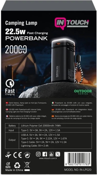 Intouch Outdoor 20000 mAh Powerbank (IN-LP020) — ürün görseli 9