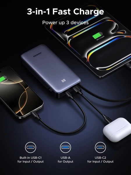 Ugreen 55988B Nexode 45W 20000 mAh Powerbank (PB536) — ürün görseli 5