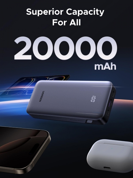 Ugreen 55989 Nexode 30W 20000 mAh Powerbank (55989B) — ürün görseli 11
