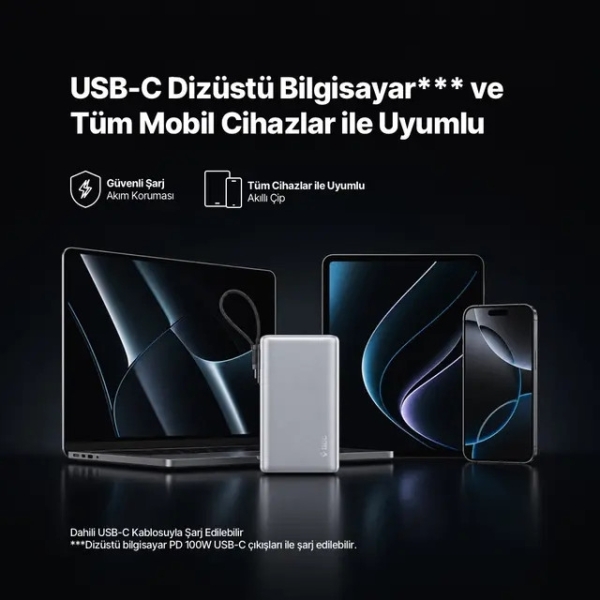 ttec ReCharger Pro Max TFT 100W 25000 mAh Powerbank (2BB274G) — ürün görseli 7
