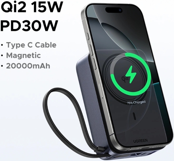 Ugreen Zapix 55450B 30W 20000 mAh Powerbank (PB567) — ürün görseli 4