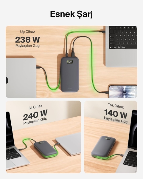 Belkin UltraCharge Pro Laptop 240W 27000 mAh Powerbank (BPB040HQCH) — ürün görseli 6