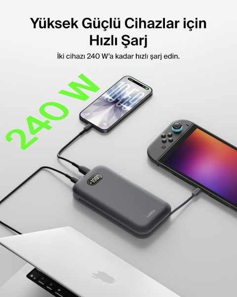 Belkin UltraCharge Pro Laptop 240W 27000 mAh Powerbank (BPB040HQCH) — ürün görseli 5