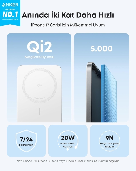 Anker Nano MagGo 5000 mAh Powerbank (A1665) — ürün görseli 6