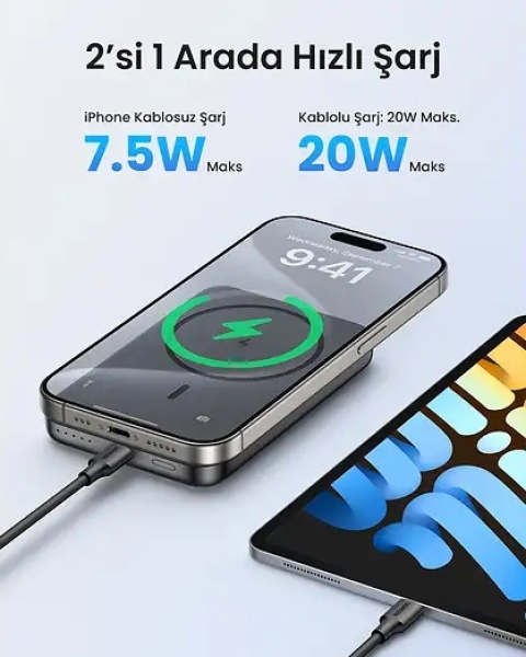 Ugreen 25208 Magnetic 20W 10000 mAh Powerbank (PB561) — ürün görseli 4