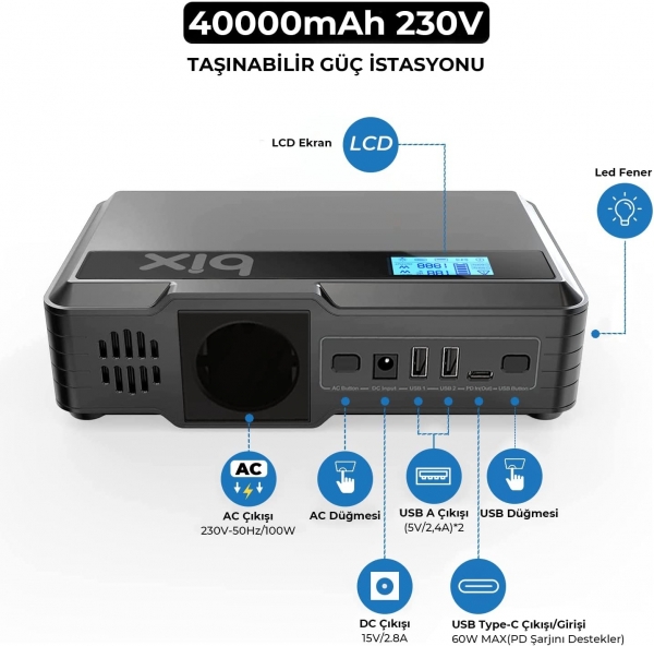 Bix PB401 40000 mAh Powerbank — ürün görseli 4
