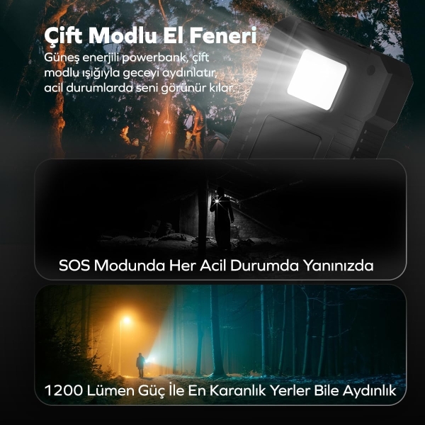 Deji Woyax WY-OL02 Solar 10000 mAh Powerbank — ürün görseli 5