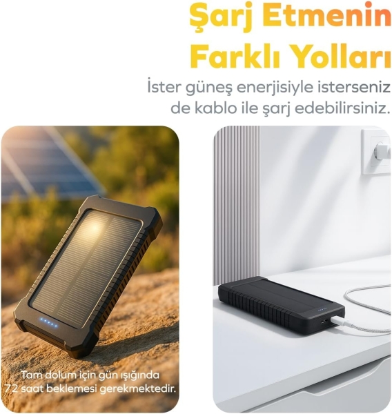 Deji Woyax WY-OL02 Solar 10000 mAh Powerbank — ürün görseli 6