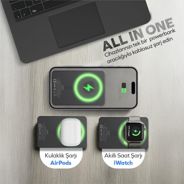 Deji Woyax All In Magsafe 10000 mAh Powerbank (WY-10 MAG-ALL) — ürün görseli 2