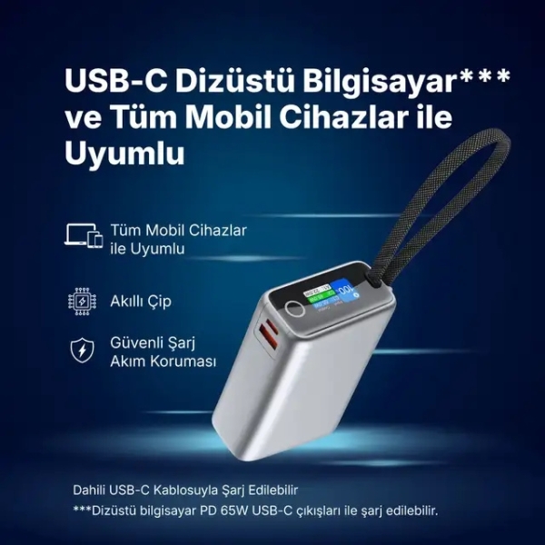 ttec ReCharger Pro Max TFT 65W 20000 mAh Powerbank (2BB273G) — ürün görseli 10