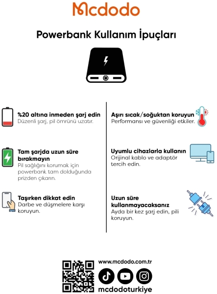Mcdodo MC-255 22.5W 10000 mAh Powerbank (MC-2550) — ürün görseli 14