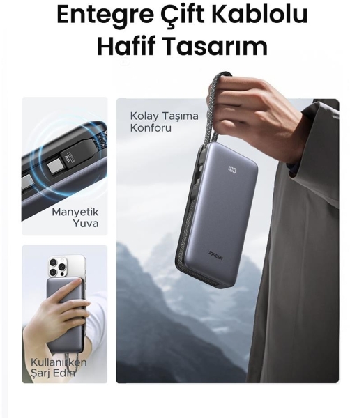 Ugreen 55985B 30W 20000 mAh Powerbank (PB528) — ürün görseli 5