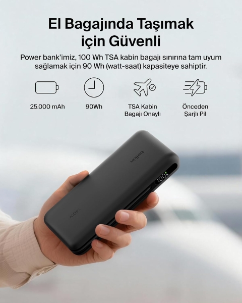 Belkin UltraCharge Pro Laptop 140W 25000 mAh Powerbank (BPB039) — ürün görseli 11