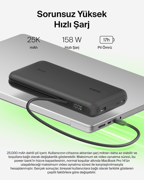 Belkin UltraCharge Pro Laptop 140W 25000 mAh Powerbank (BPB039) — ürün görseli 7