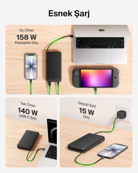 Belkin UltraCharge Pro Laptop 140W 25000 mAh Powerbank (BPB039) — ürün görseli 9