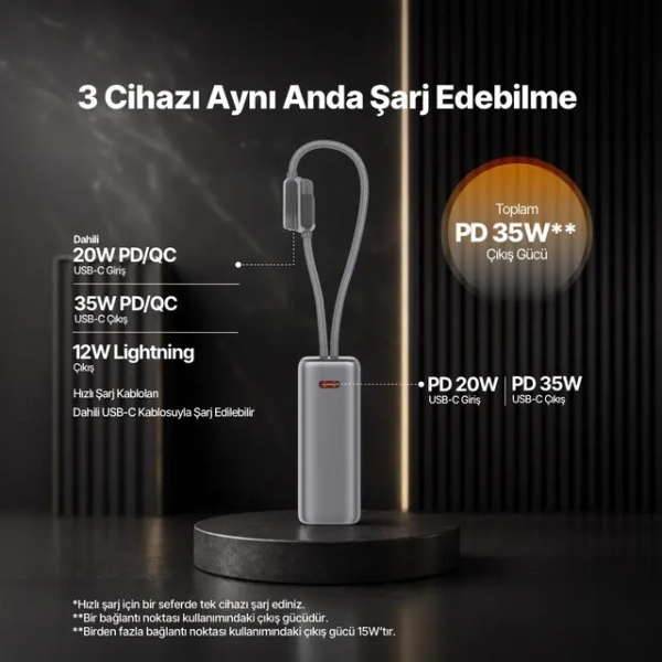 ttec ReCharger Pro TFT 35W 10000 mAh Powerbank (2BB279G) — ürün görseli 5