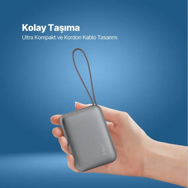 ttec ReCharger Mini LCD 35W 10000 mAh Powerbank (2BB232GR) — ürün görseli 10