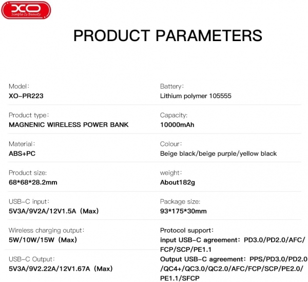 XO PR223 10000 mAh Powerbank — ürün görseli 6