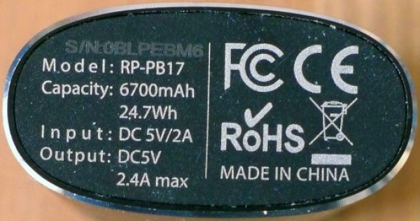 RAVPower RP-PB17 6700 mAh Powerbank — ürün görseli 6