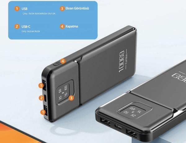 Earldom PB64 10000 mAh Powerbank (ET-PB64) — ürün görseli 3