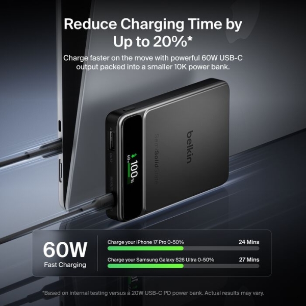 Belkin UltraCharge Pro BoostSolid Cell 10000 mAh Powerbank (BBA022) — ürün görseli 6