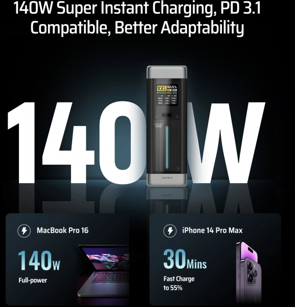 Cuktech 20 210W 25000 mAh Powerbank — ürün görseli 4