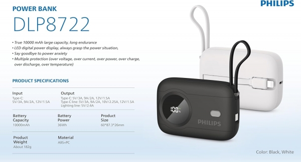 Philips DLP8722 10000 mAh Powerbank — ürün görseli 8
