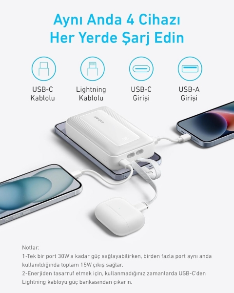 Anker Zolo 30W 10000 mAh Powerbank (A1680) — ürün görseli 7