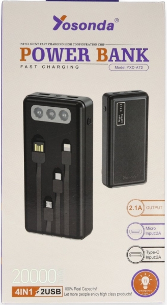 Yosonda A72 20000 mAh Powerbank (YXD-A72) — ürün görseli 6