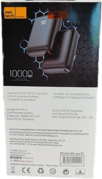 Nettech NT-PW13 Mini 10000 mAh Powerbank (NT-96429) — ürün görseli 2
