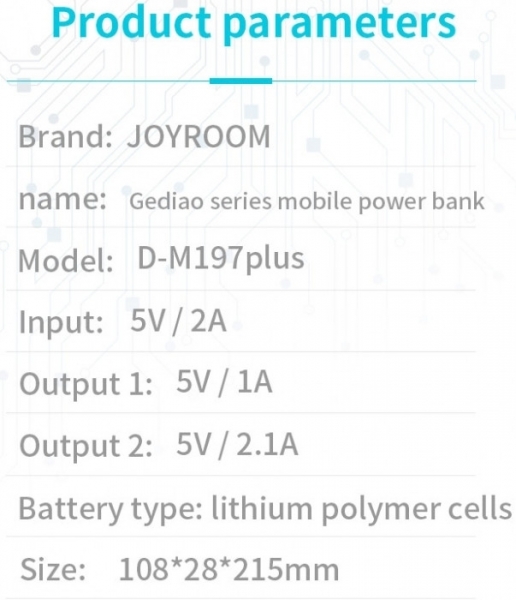 Joyroom D-M197 Plus 20000 mAh Powerbank — ürün görseli 4