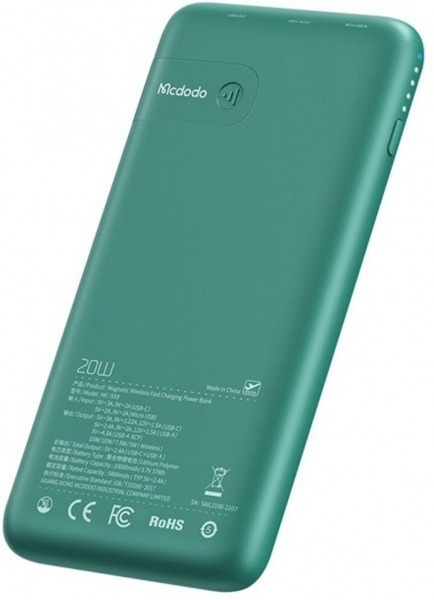 Mcdodo MC-5591 Magnetic Wireless 10000 mAh Powerbank (MC-559) — ürün görseli 3