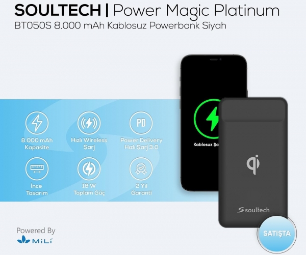 Soultech Power Magic Platinum 8000 mAh Powerbank (BT050S) — ürün görseli 3