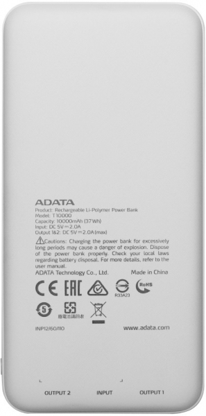 Adata T10000 10000 mAh Powerbank — ürün görseli 10