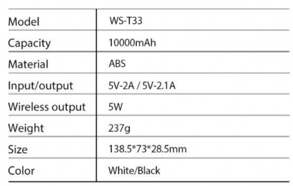 Xipin WS-T33 10000 mAh Powerbank — ürün görseli 3
