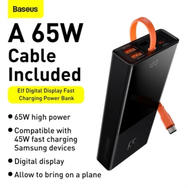 Baseus Elf 65W 20000 mAh Powerbank (PPJL65C) — ürün görseli 2