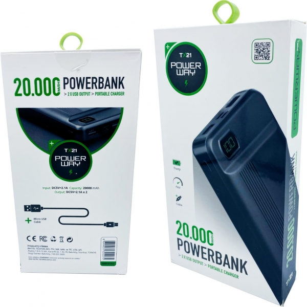 Powerway TX21 20000 mAh Powerbank — ürün görseli 3
