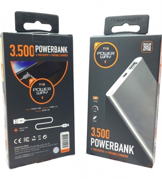 Powerway TX2 3500 mAh Powerbank — ürün görseli 3