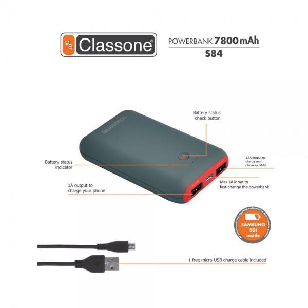 Classone S84 7800 mAh Powerbank — ürün görseli 8
