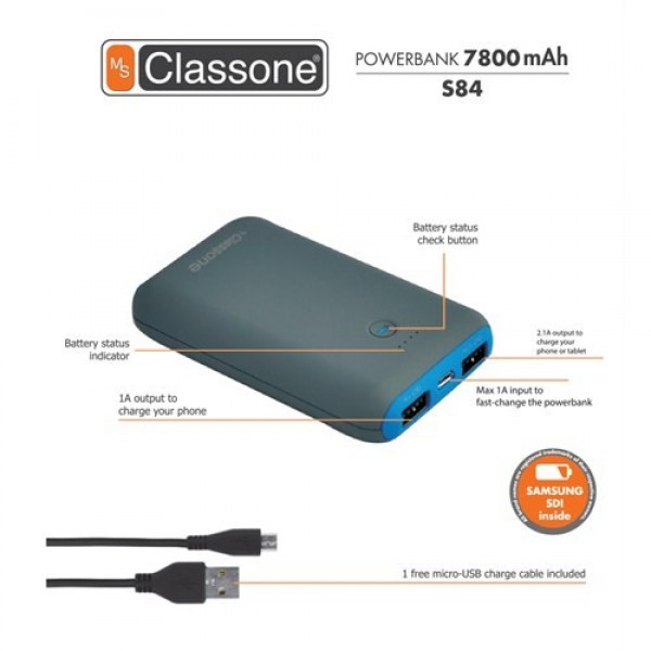 Classone S84 7800 mAh Powerbank — ürün görseli 6