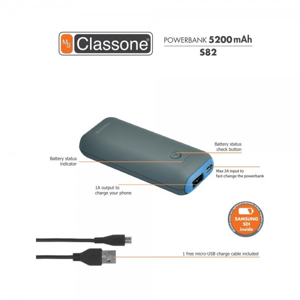 Classone S82 5200 mAh Powerbank — ürün görseli 2