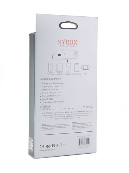 Syrox SYX-PB104 12000 mAh Powerbank — ürün görseli 9