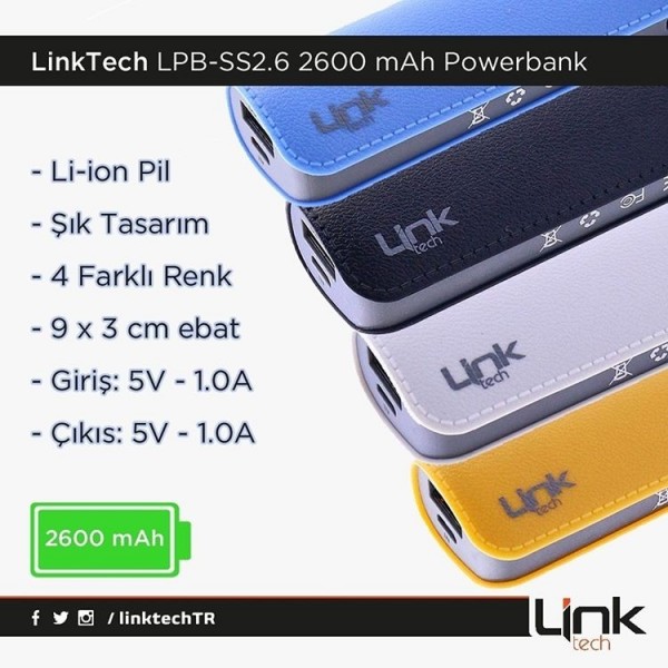LinkTech LPB-SS2.6 Slim 2600 mAh Powerbank — ürün görseli 9