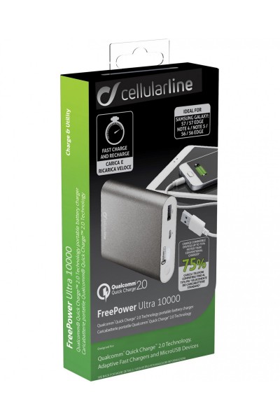 CellularLine FreePower Ultra 10000 (Quick Charge 2.0) 10000 mAh Powerbank (FREEPQUALCOM10000D) — ürün görseli 5