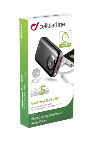 CellularLine FreePower Dual 7800 7800 mAh Powerbank (FREEPOWER7800) — ürün görseli 7
