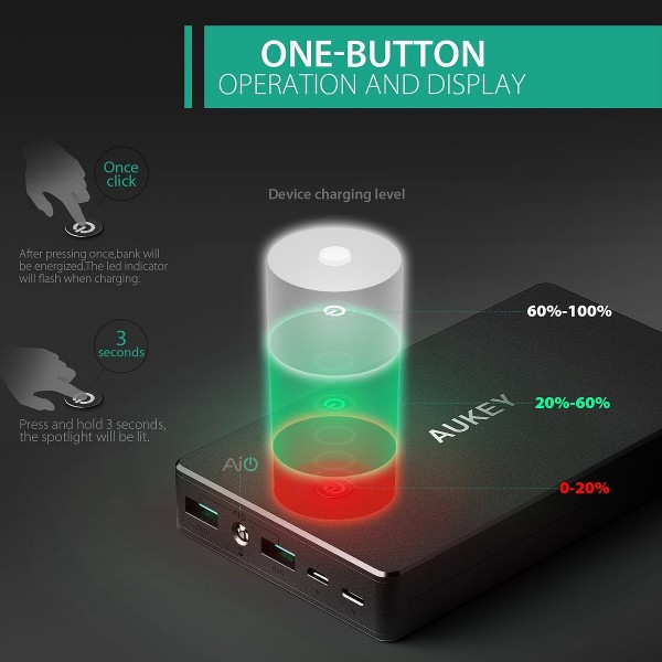 Aukey PB-N36 20000 mAh Powerbank — ürün görseli 6